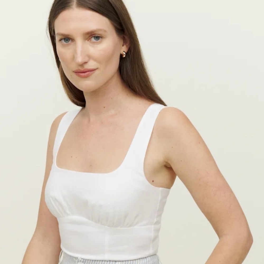 Reformation Ginnie Linen Top White - Size 6